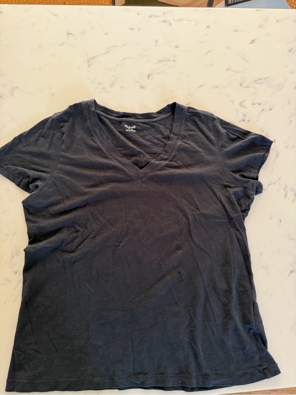 Madewell Black V-Neck Short Sleeve Tee